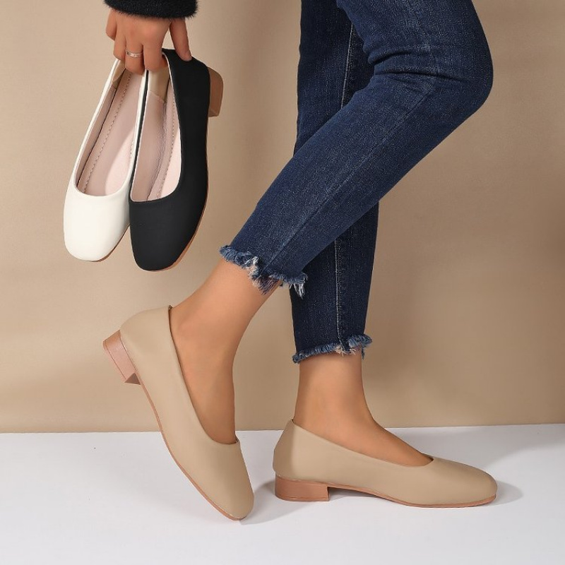 Women'S Shoes Large - Soft Leather Round Toe Slip-On Shoes