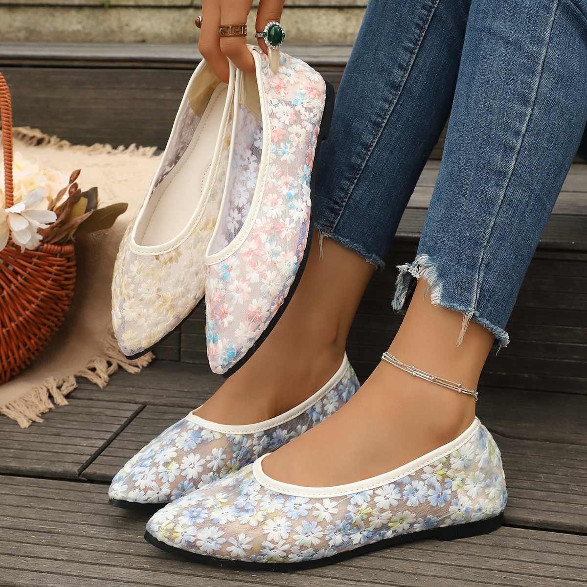 Summer Elegant Flower Low Heel - Women'S Shoes Large review and price