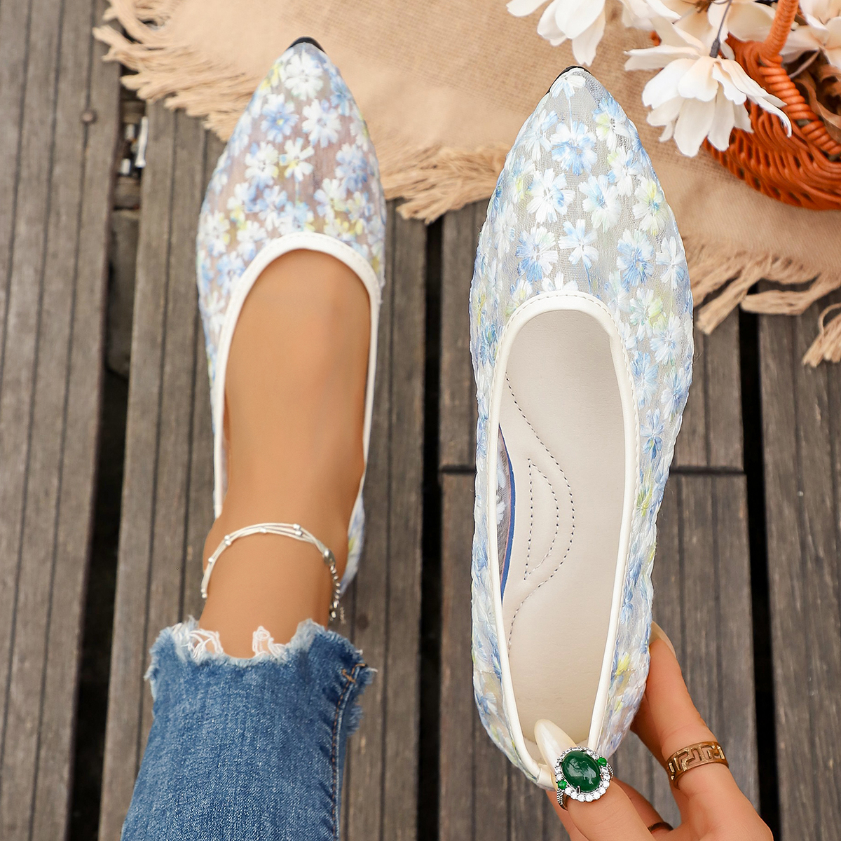 Summer Elegant Flower Low Heel - Women'S Shoes Large review and price