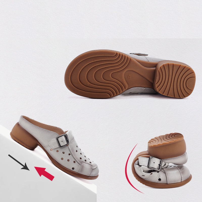 New Cow leather low heel sanda - Women Shoes Model review and price