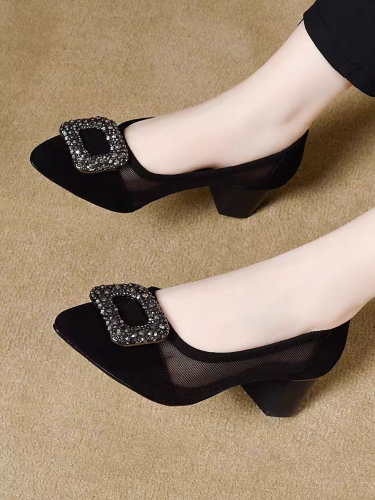 Elegant Pointed Toe Mesh Block - Women Shoes Model review and price