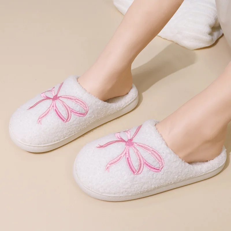 Sweet Pink Bowknot Embroidery  - Women'S Shoes Plus Size review and price