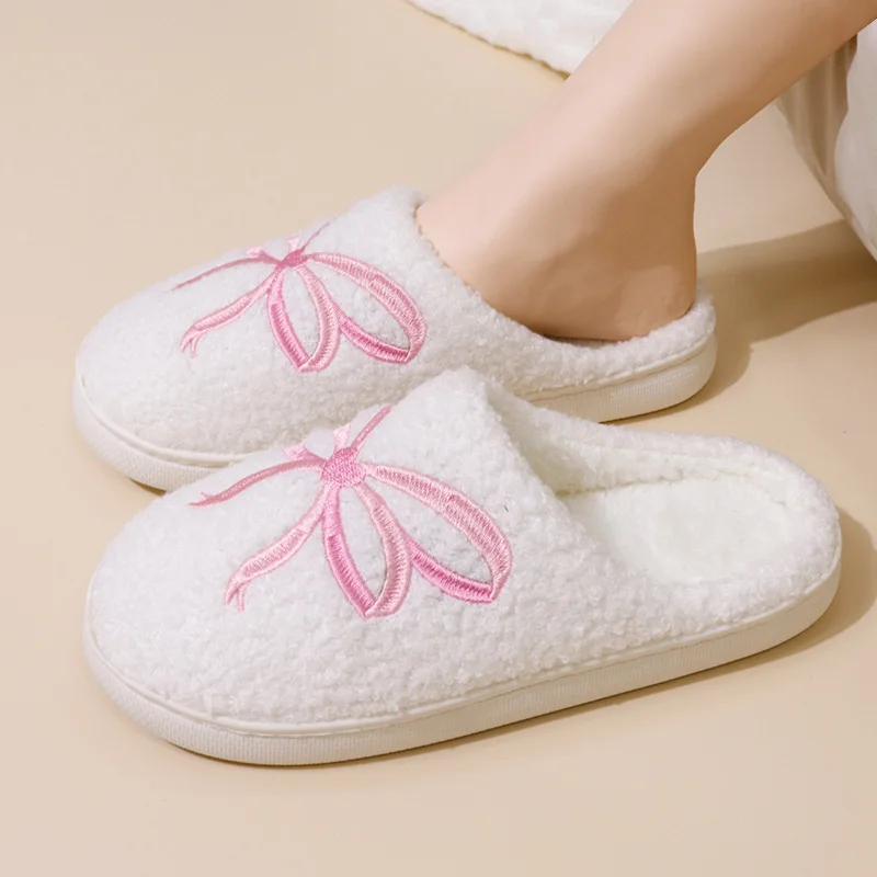 Sweet Pink Bowknot Embroidery  - Women'S Shoes Plus Size review and price
