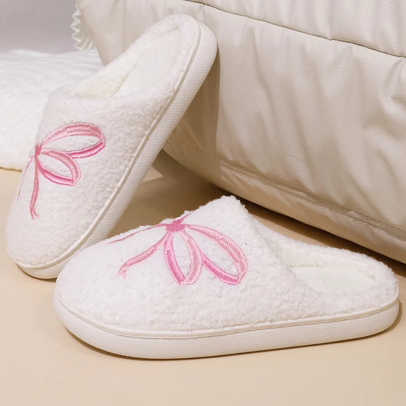 Sweet Pink Bowknot Embroidery  - Women'S Shoes Plus Size review and price